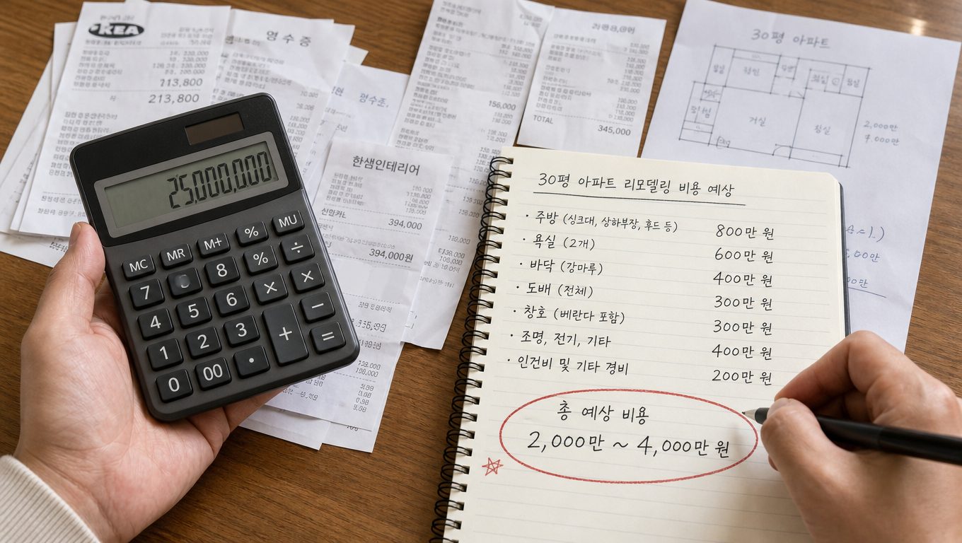 30평 아파트 리모델링 비용 실전 계산법