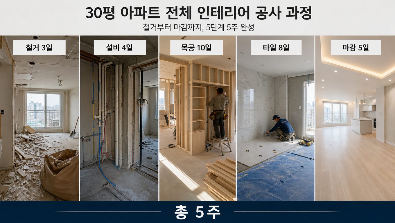 아파트 풀인테리어 시공 순서와 각 공정별 소요 기간