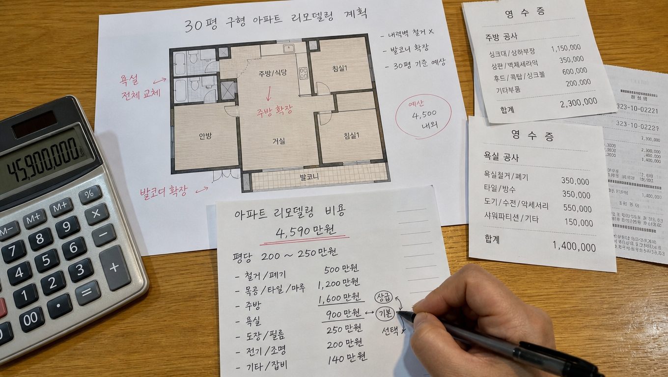 아파트 풀인테리어 비용과 시공 과정 완벽 가이드