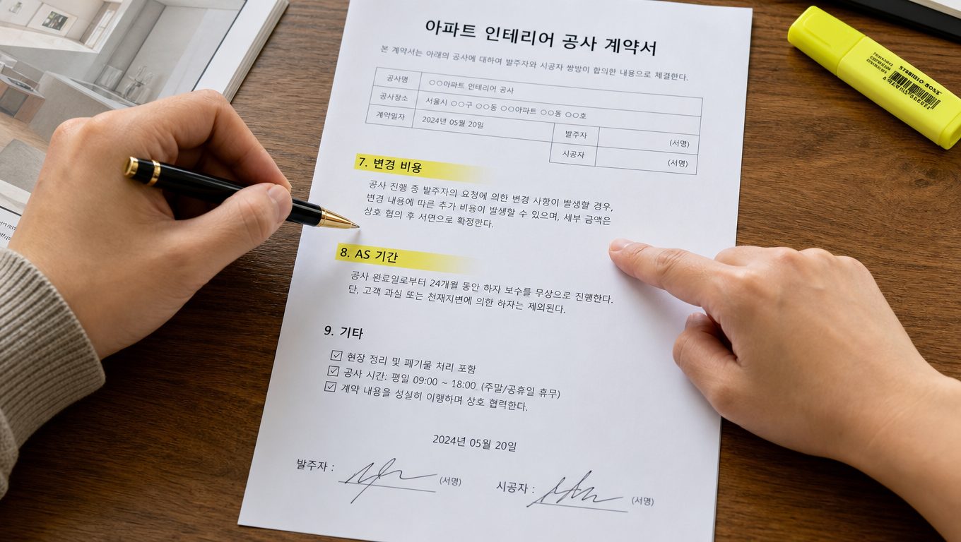 아파트 리모델링 계약 특약 필수 체크리스트