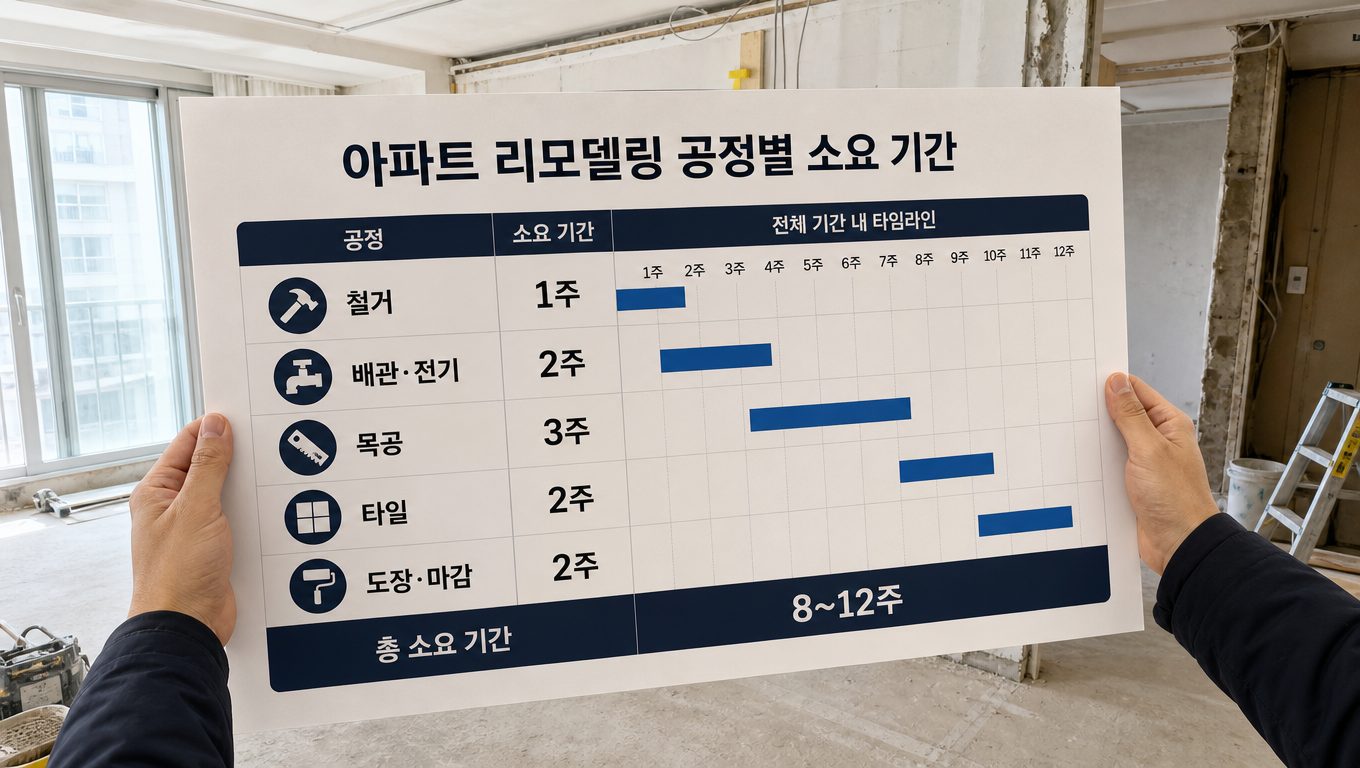 아파트 리모델링 공정별 소요 기간 체크리스트