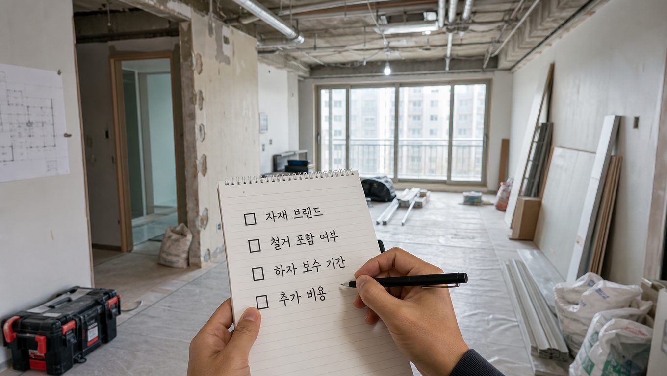 아파트 인테리어 견적 질문 리스트로 준비하세요