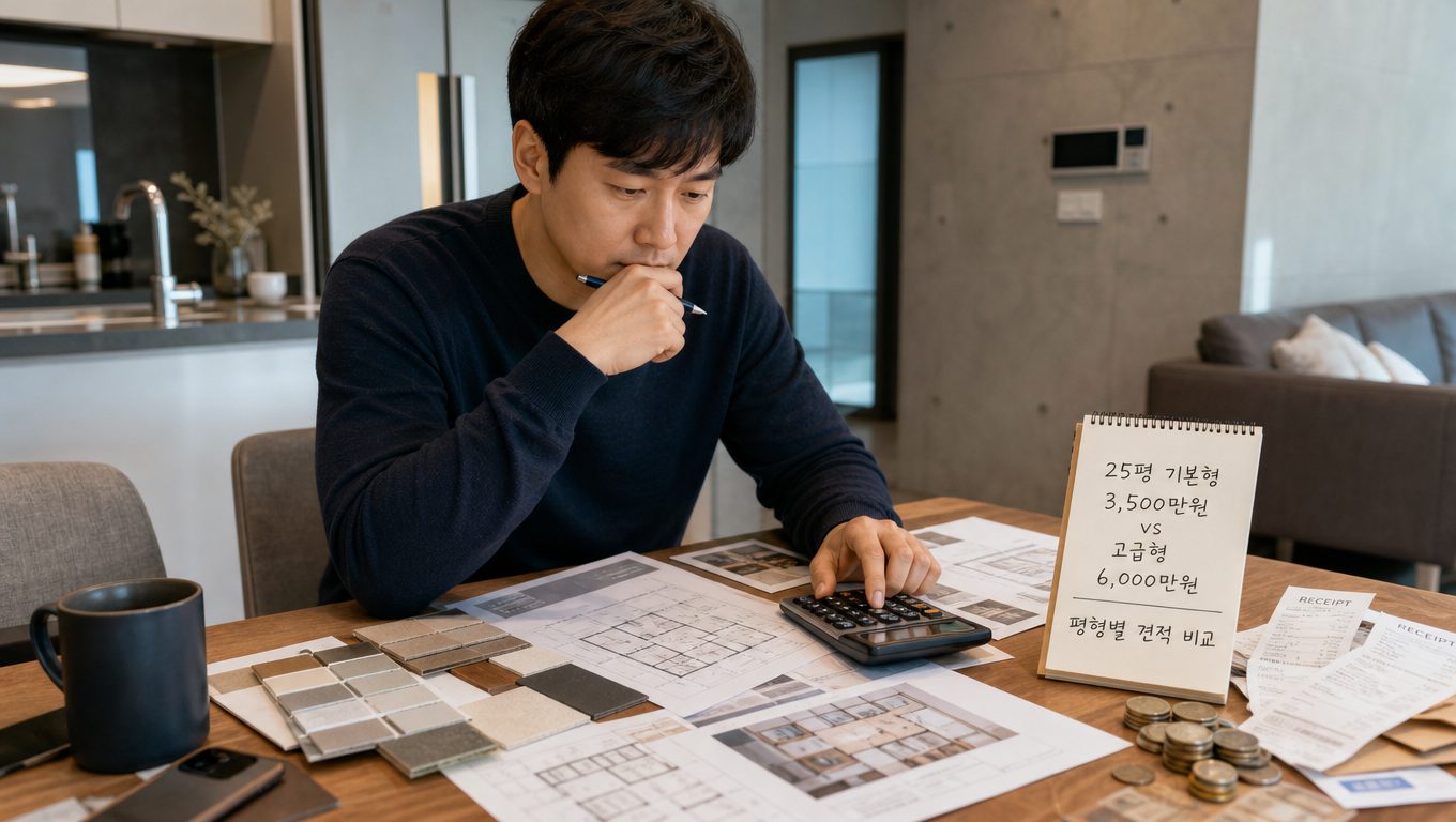 집인테리어 비용은 평형과 공사 범위에 따라 어떻게 달라지나요