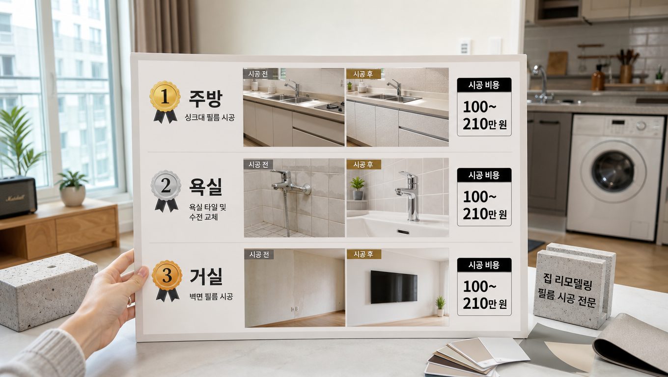 아파트 부분 리모델링 시 가장 많이 하는 부분 시공은 어디인가요