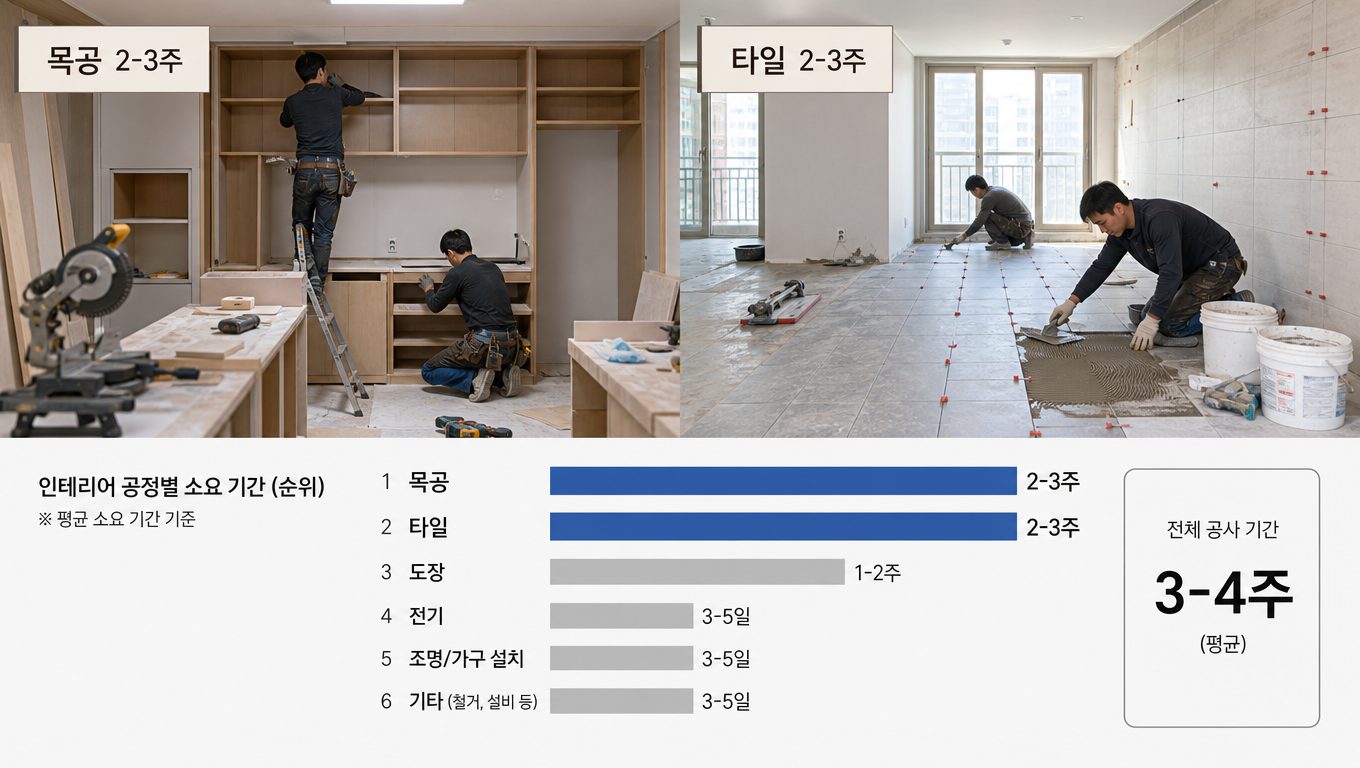 아파트 리모델링 공정 기간 중 가장 오래 걸리는 공정은 무엇일까