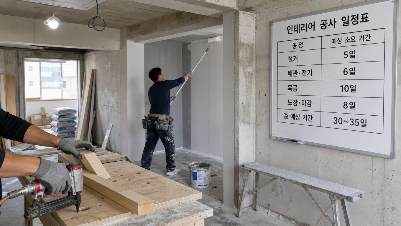 30평 아파트 풀인테리어 공사 일정 상세 가이드