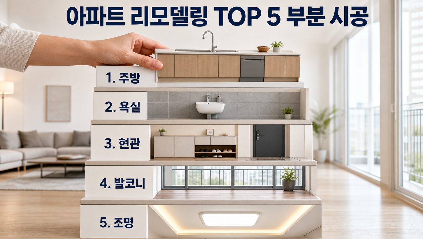 아파트 리모델링 시 가장 많이 하는 부분 시공 TOP 5
